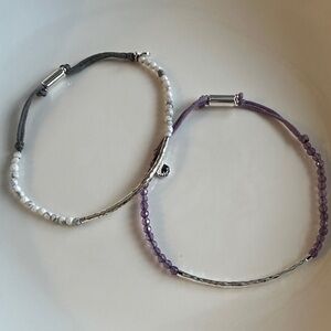 Gorjana  Beaded Cord Bracelet - Purple & White